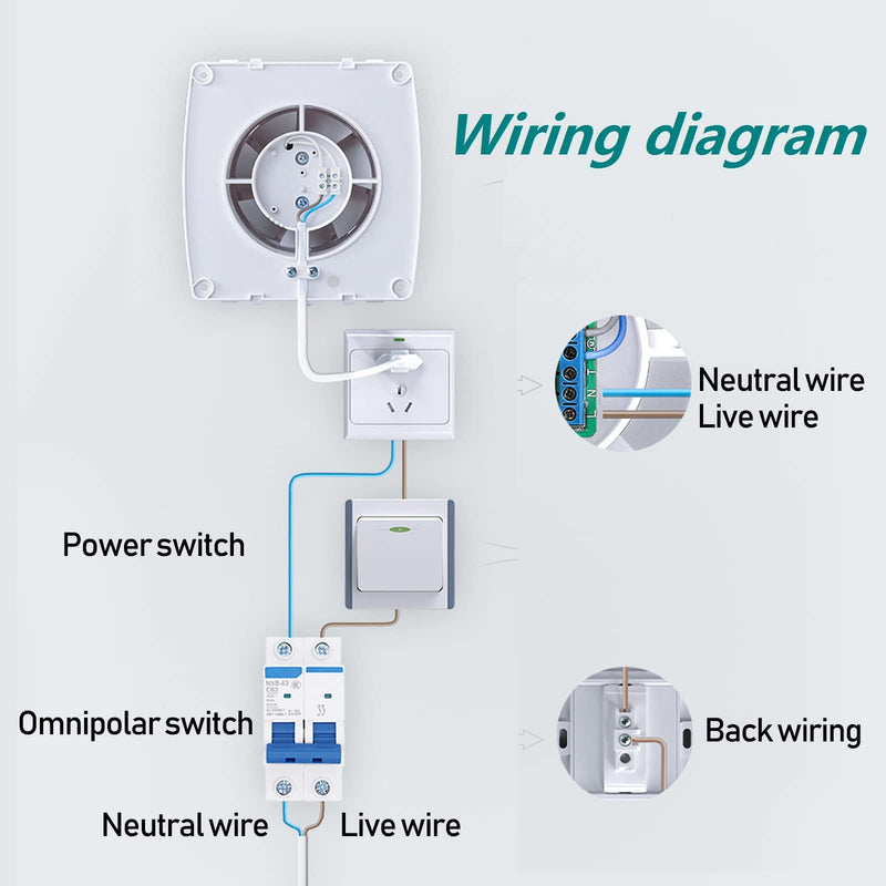 Exhaust Fan 4" Home Ventilation Fan Window and Wall Mount Vent Fan for Kitchen Bathroom Workshop Garage (110v/12W/White) 4''