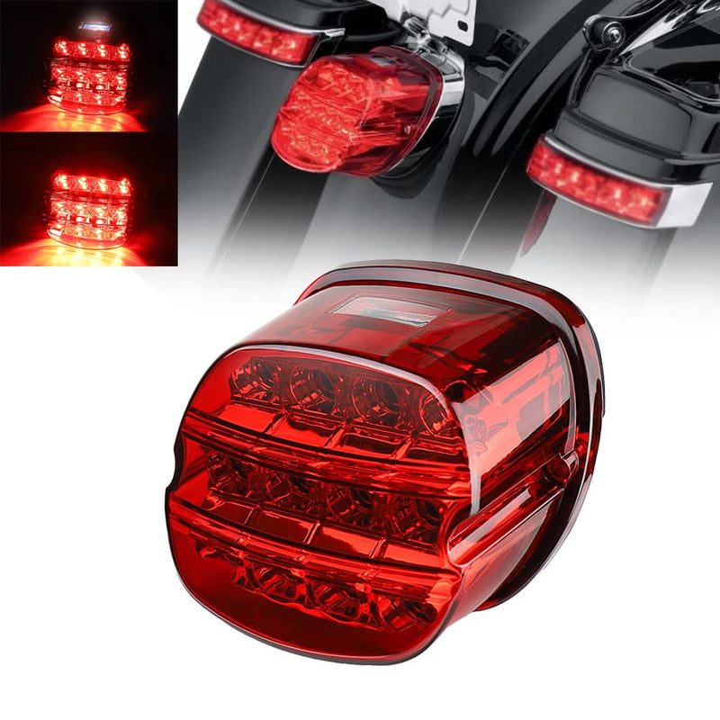 Red Strobing LED Tail Light Upgrade HD Tail Lights Assemblies for Harley Dyna Road King Electra Glide Street Bob Touring, Harley Davidson Parts, LED Lights for Motorcycles（Red） Red