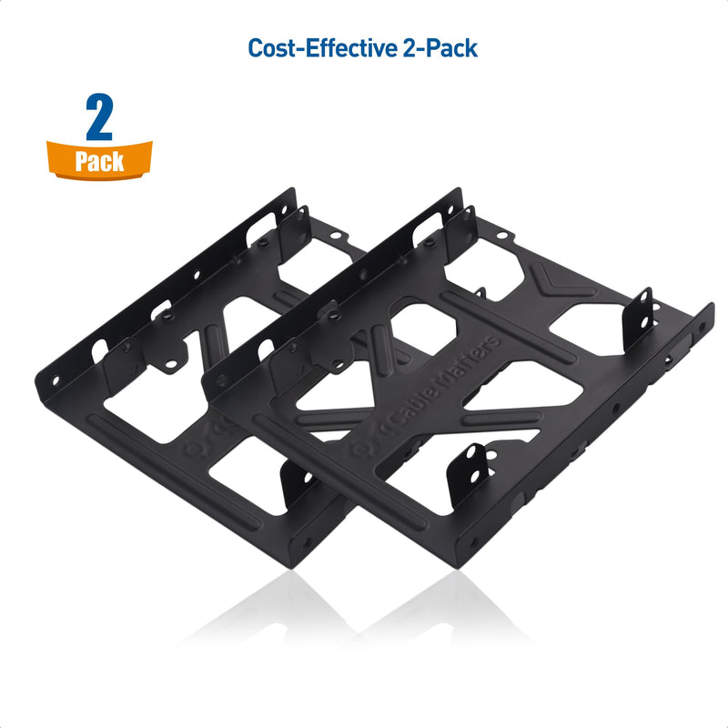 Cable Matters 2-Pack 2.5 to 3.5 Hard Drive Adapter for SSDs, Dual SSD Mounting Bracket Kit (SSD Adapter, 2.5 to 3.5 Adapter, 3.5 to 2.5 Adapter) Kit Includes Bracket, Screws, Cables, and Screwdriver