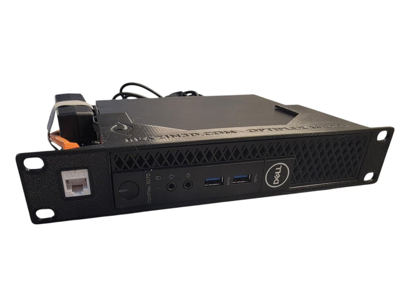 Generic 10 inch 1U Network Rack Mount for Dell OptiPlex Micro Form Factor Case, Front Access Network Connection (Black) Black