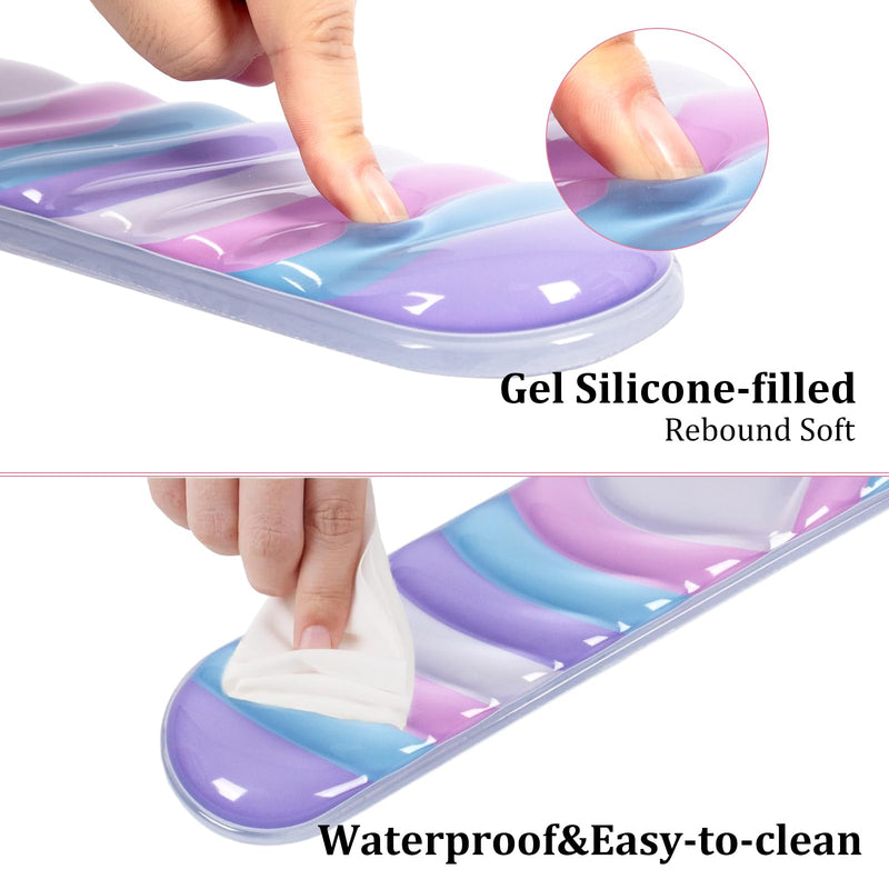 L-SPOUTTO Cute Ergonomic Gel Wrist Rest for Mouse and Keyboard, Heart | Wrist Support for Mouse and Keyboard,Pain Relief Easy Typing Mousepad,Girly Office Desk Accessories,Computer/Laptop/Gaming Pink Purple Blue