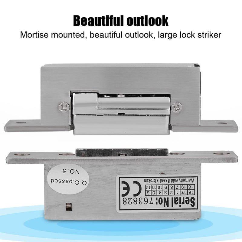 Dioche 12V Electric Strike Lock - Adjustable Narrow-Type Electric Strike Door Lock with Double Unlock Mode and Intelligent Access Control