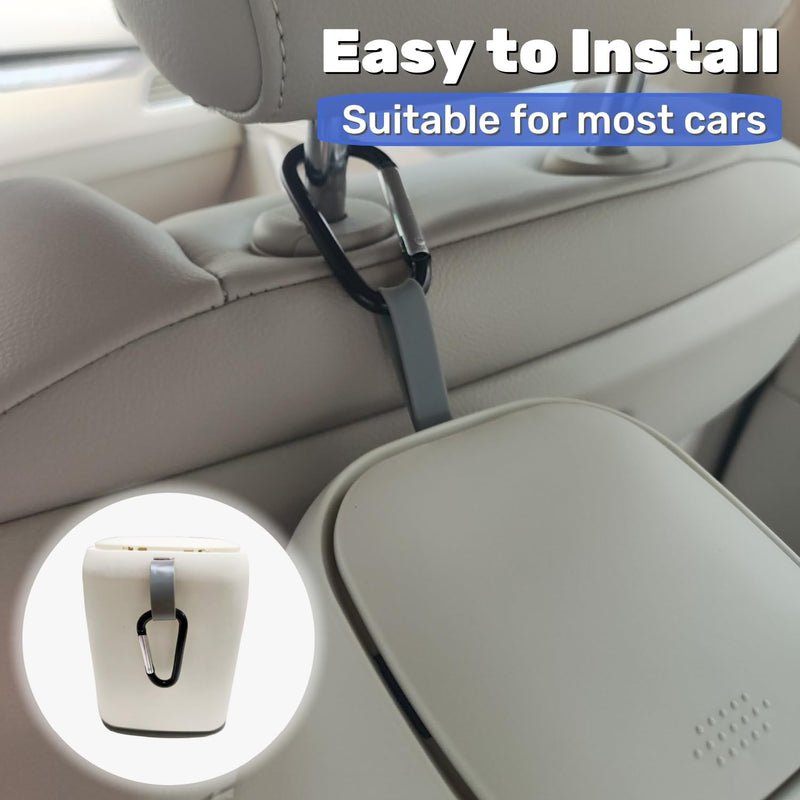 Car Can Garbage Bin Cute Cartoon Style Hanging Car Flip Lid Trash Can Detachable Leak-Proof ABS Material Spaceman Duck Smile Cloud (Smiling Cloud) Smiling Cloud