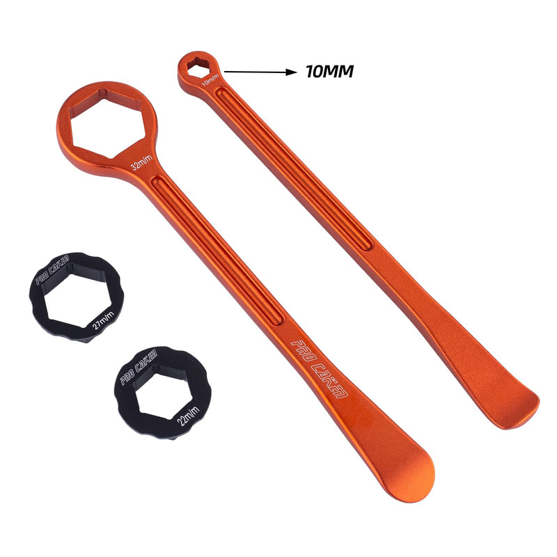 PRO CAKEN 10MM/0.39'' 13MM/0.51'' 22MM/0.87'' 27MM/1.06'' 32MM/1.26''Tire Iron Lever Tool Spoon Motorcycle Tire Change Kit Wrench Set Combo Levers Kit Tire Repair Tool for European Bike XC SX XC EXCF Orange