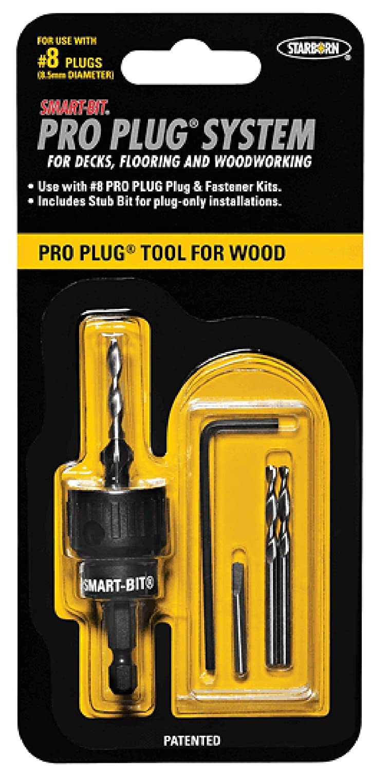 Starborn Industries Smart-Bit Pro Plug System Countersink Drill Bit Tool for Wood Decks, Flooring, and Woodworking One Size