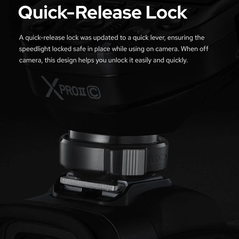 Godox XProII-C XProII C TTL Wireless Flash Trigger for Canon, Support 1/8000s HSS, TTL Autoflash, Manual Flash, TCM Transform Function, 5 Delicated Group Button, Large LCD Display, Smart APP Control