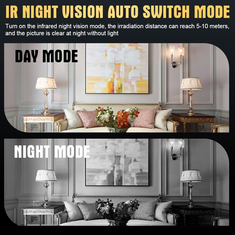 Mini Indoor Security Camera Wireless Home Small Outdoor WiFi Pet Cameras,2026 1440P HD Tiny Nanny Cam, Wide Angle,Night Vision,Home Indoor Outdoor Camara, No Need WiFi Camaras,For House Security Black