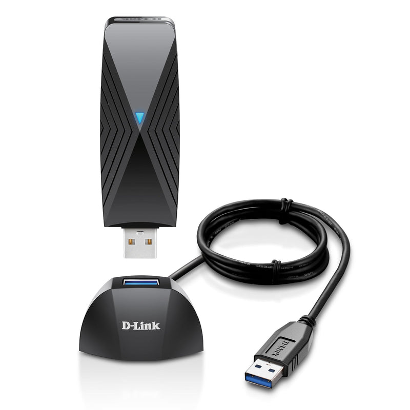 D-Link USB WiFi 6 Adapter AX1800 USB 3.0 Dual Band Long Range MU-MIMO Wireless Internet Network for Desktop PC Laptop Windows (DWA-X1850-B1) Black AX1800 USB Adapter (New)