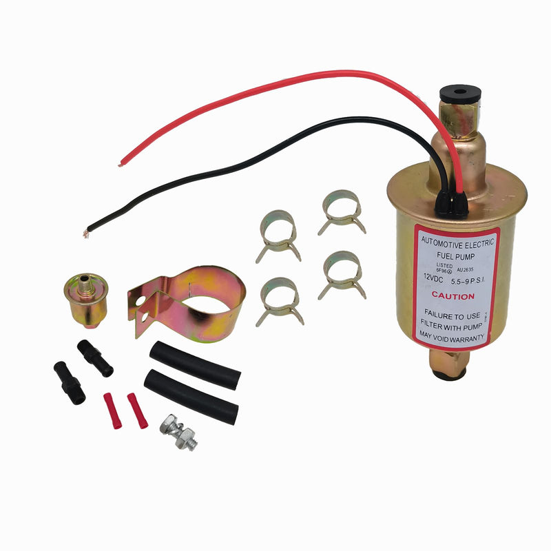 HEP-02A 12V Electric Fuel Pump Metal Solid Petrol 12 Volts Replacement For Motorcycle Carburetor ATV Trucks Boats For Gasoline or Diesel Engine HEP02A Low Pressure Gas Diesel Fuel Pump 2.5-4psi