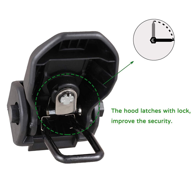 Car Anti-Theft Hood Latches Catch for 2018 2019 2020 2021 2022 2023 2024 2025 Jeep Wrangler JL JLU 4XE Rubicon Sahara Sport Gladiator JT with Lock Keys