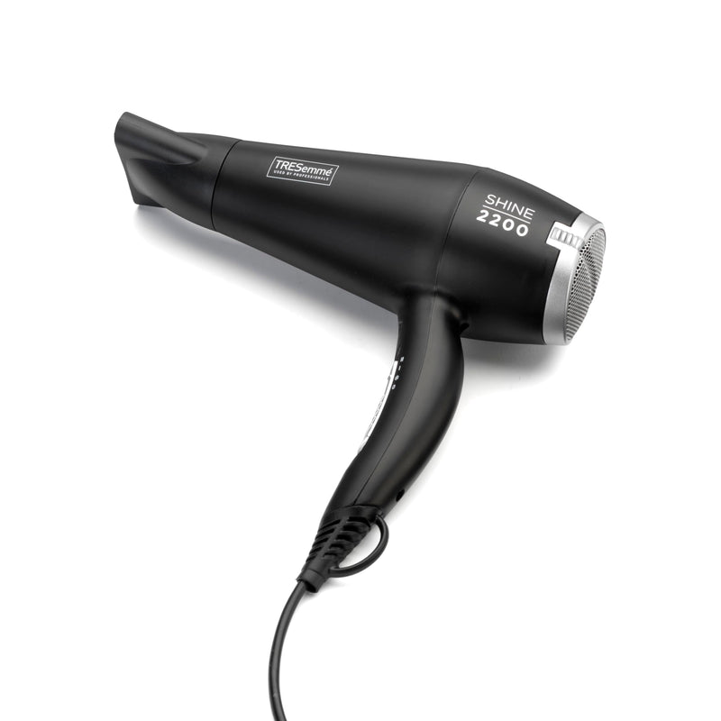 TRESemme Smooth & Shine Hair Dryer - Powerful 2200W Blow Dryer, Anti-Frizz Technology, Lightweight Fast Drying, 3 Temperature Settings, Black, 5542DU