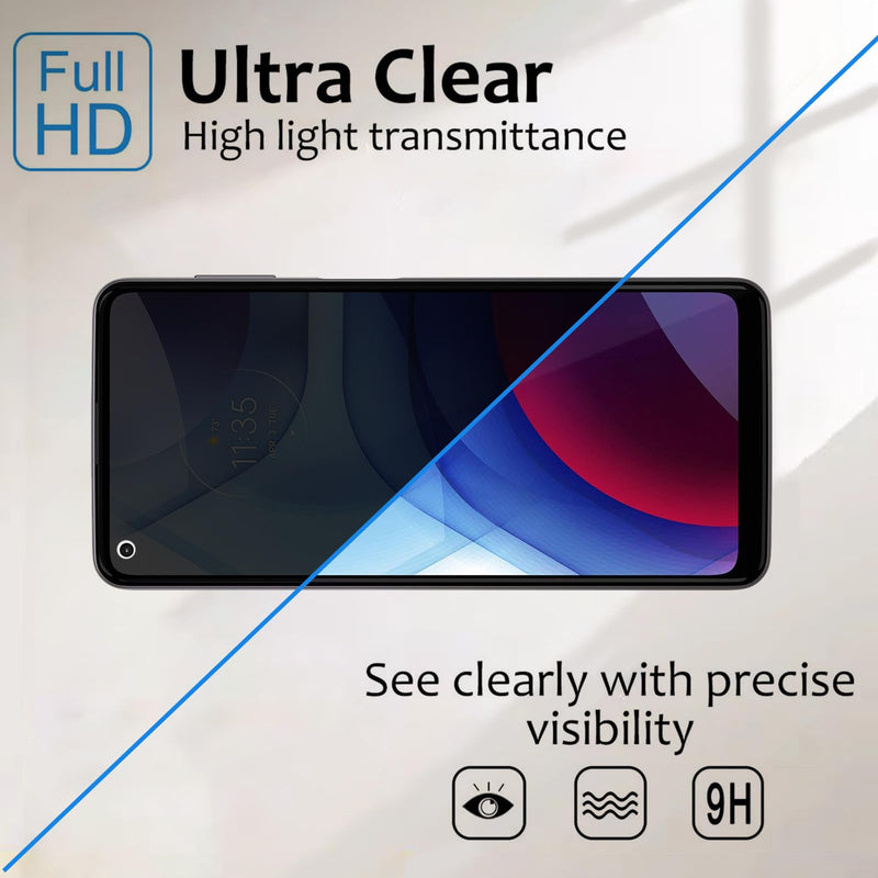 Lyphpe【3 Pack Privacy Screen Protector for Motorola Moto G Stylus(2021) 9H Tempered Glass Anti-Spy Private Film Compatible for Motorola Moto G Stylus(2021) Case Friendly