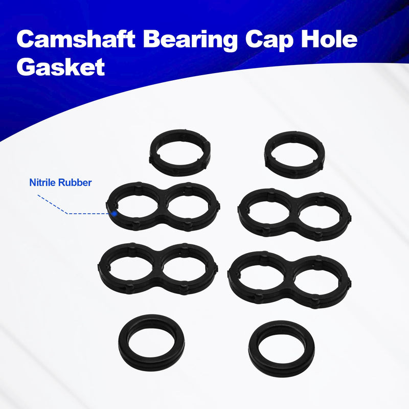 Camshaft Bearing Cap Hole Gasket Compatible with Sequoia Sienna RAV4 Avalon Camry FJ Cruiser Venza 4Runner Highlander Part Numbers 11159-31010 90430-10024 11159-38010