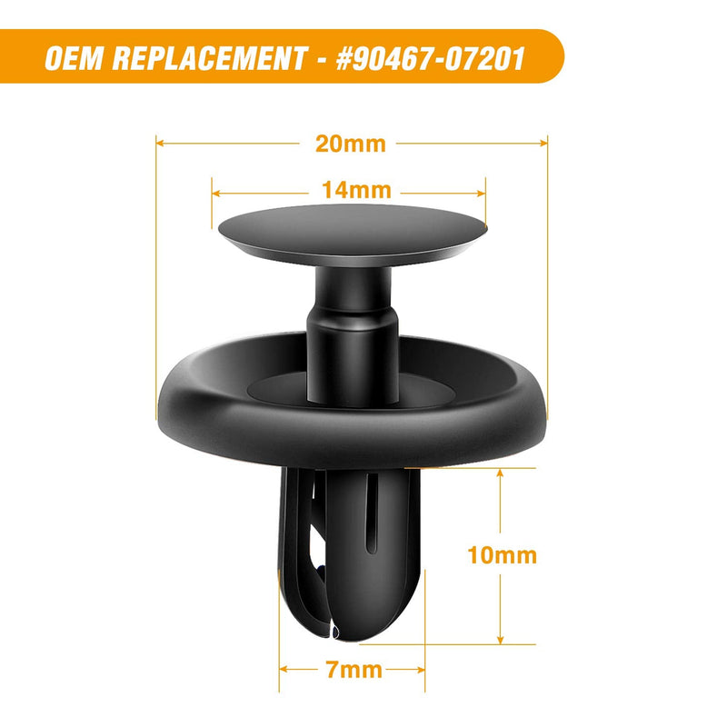 GOOACC Engine Under Cover Push-Type Retainer Lexus & Toyota Clips 90467-07201 OEM Replacement Fasteners - 40PCS 40Pcs Engine Cover Clips