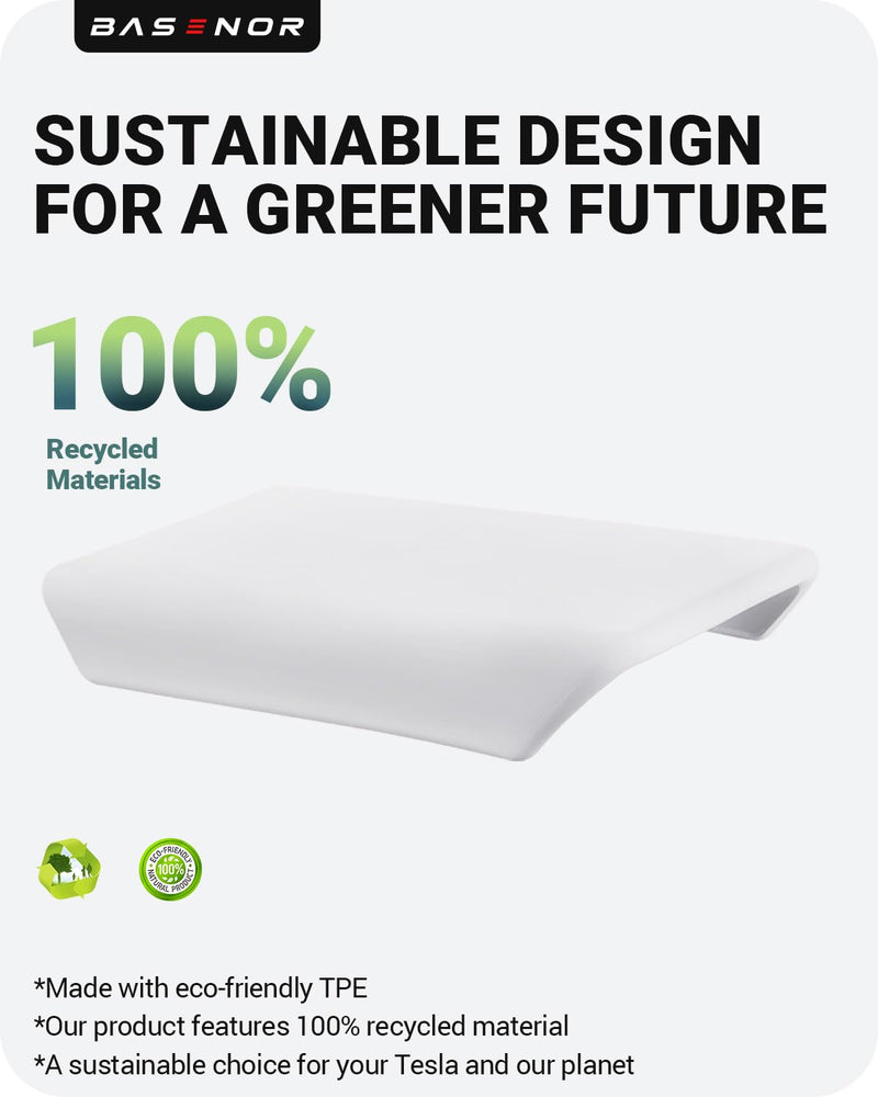 BASENOR Upgraded Center Console Cover for Tesla Model Y 2025 2026 Juniper 2024 2025 Tesla Model 3 Refresh Highland Non-Slip TPU Armrest Cover [No Logo] Arm Rest Protector Accessories White Model Y Juniper / 3 Highland White