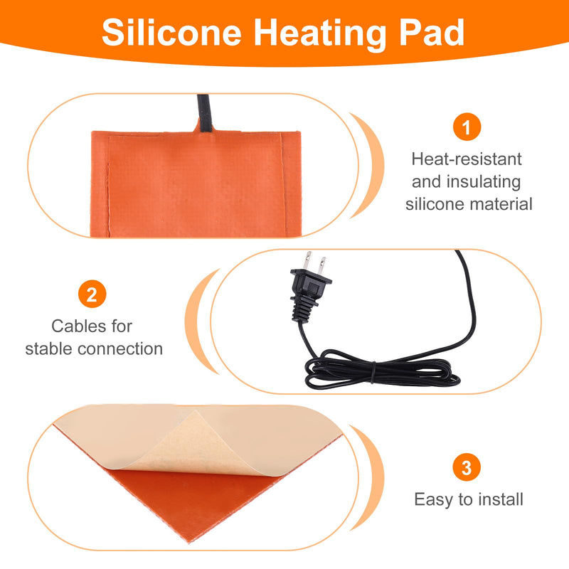 MECCANIXITY 2Pcs Silicone Heating Pad, 110V 75W Car Engine Block Oil Pan Heater Heater Strip for Constant Temperature 127mm x 50.4mm 2