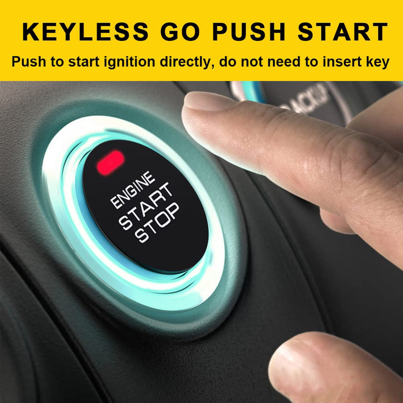 BANVIE ① Passive keyless Entry Car Alarm System + ② Remote Engine Starter + ③ Push to Start Iginition Button (Support to Connect Original Siren) without siren