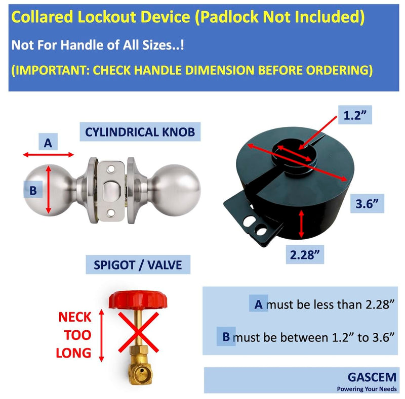 Door Knob Lockout Device (Matt Black, Padlock Not Included). Door Handle Lock - Prevents Doorknobs from Turning and Access to Keyhole. Childproof Door Knob Cover. Matt Black