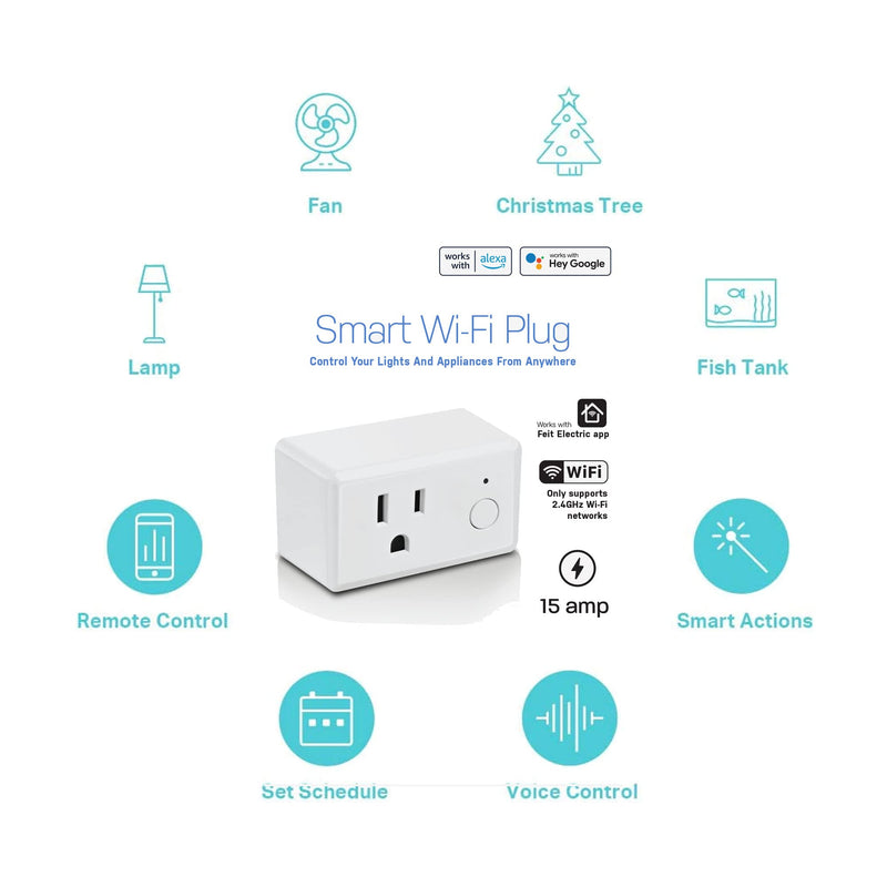 Feit Electric Indoor Smart WiFi Plug Compatible with Alexa and Google Home (3 Pack)