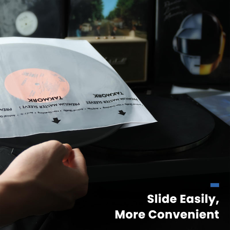 Vinyl Record Inner Sleeves: 12" Anti-Static Rice Paper LP Sleeves Album Record Acid-Free Clear Protective Sleeves for Vinyls Storage, 25pcs 25