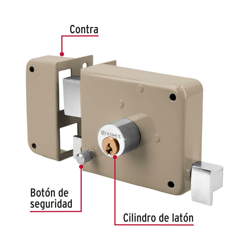 Truper 43582 / CS-70IB - Deadbolt, Left Rim Door Lock Set