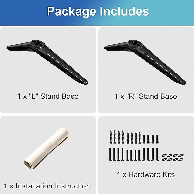 TV Legs for Onn Roku TV Stand Legs, TV Base Stand Legs Only for Onn Roku TV, Please Measure The Distance Between The Centers of The TV Holes, with Screws and Instruction