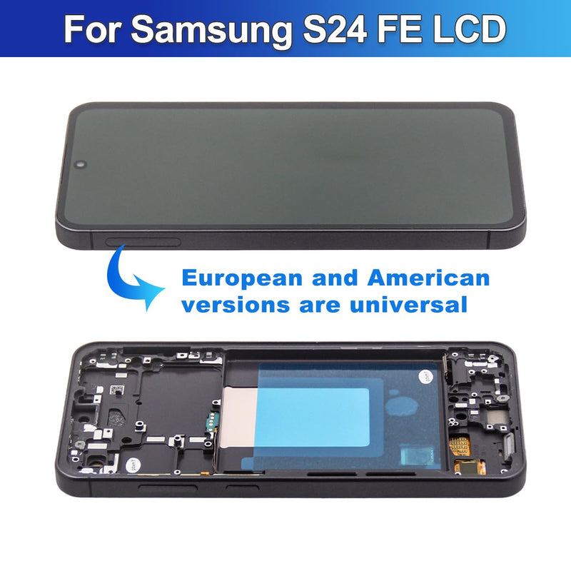 OLED Screen for Samsung Galaxy S24 FE 5G Screen Replacemen | OLED,with Tools Kits,Black,with Frame,for SM-S721B,SM-S721U,SM-S721N For S24 FE OLED