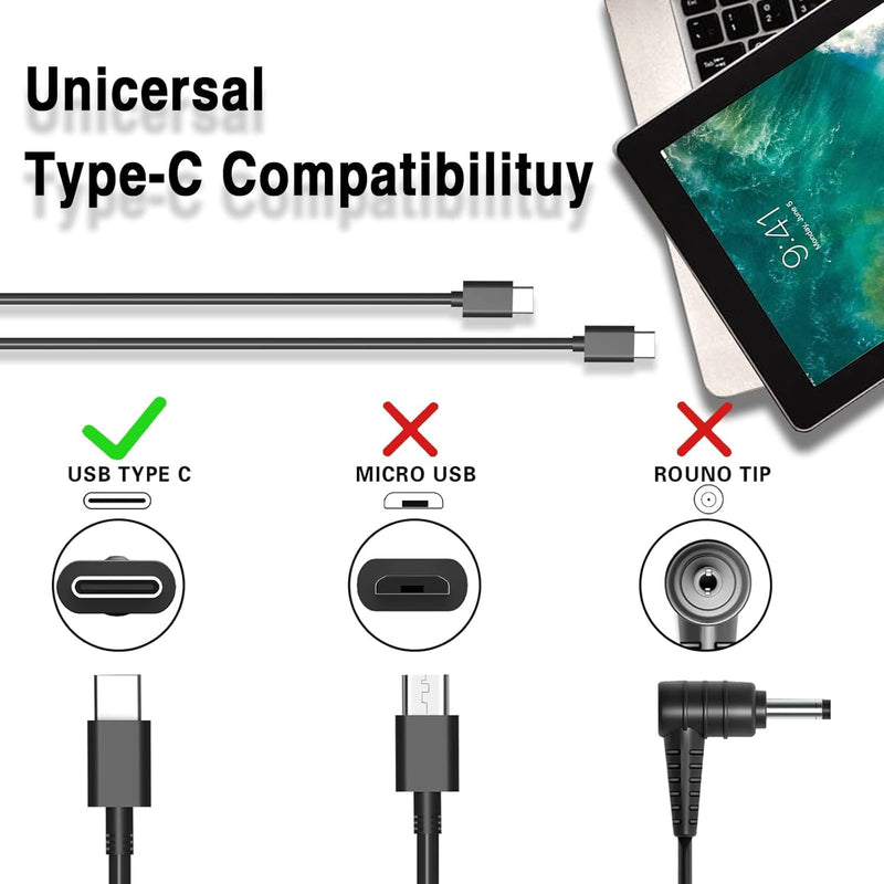 65W 45W USB-C Laptop Charger Replacement for ASUS Chromebook ZenBook | Compatible with All ASUS Chromebook & ZenBook Series 65W 45W USB Type C Power Adapter