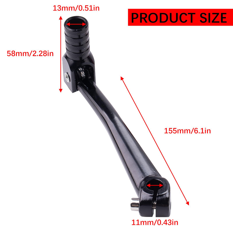 CNC Aluminum 2" Folding Gear Shifter Shift Lever for Honda XR50 CRF50 XR CRF 50cc 70cc 90cc 110cc 125cc Dirt Pit Bike (Black) Black