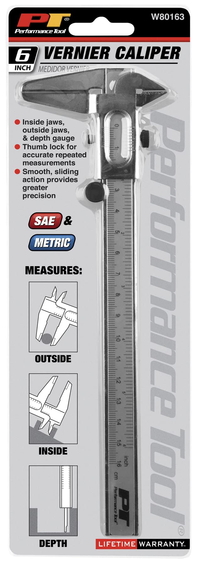 Performance Tool W80163 6-Inch Non Digital Vernier Calipers Set