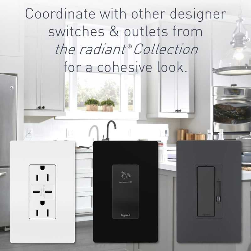 Legrand Radiant 20 Amp Outdoor GFCI Self-Test Tamper Resistant Weather Resistant Decorator Duplex Electrical Outlet, 2097TRWRWCCD4, White, 1 Count