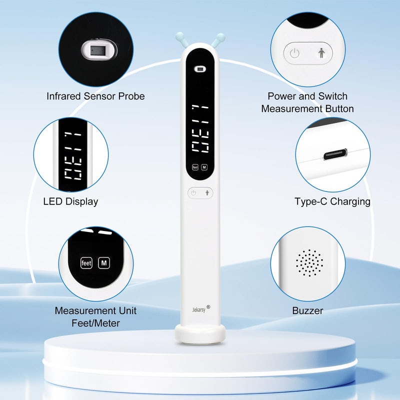 Portable Height Measurement Tool for Kids and Adults with 3-Second Quick Measurement(240cm/94.5in), Handheld Cordless Infrared Height Measurement for Wall with Two Measurement Units(Feet/M)