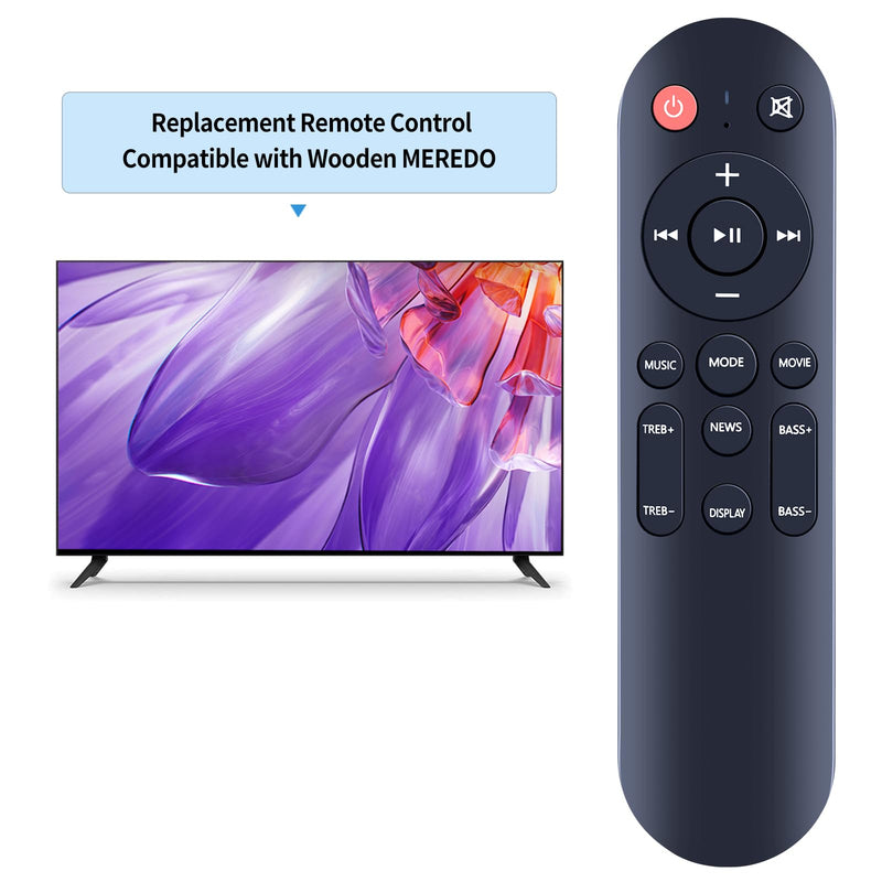 PZL New Replacement Remote Control for MEREDO 2.1CH 37 Inch Sound Bar for Smart TV with Subwoofer, for MEVOSTO D7H Soundbar