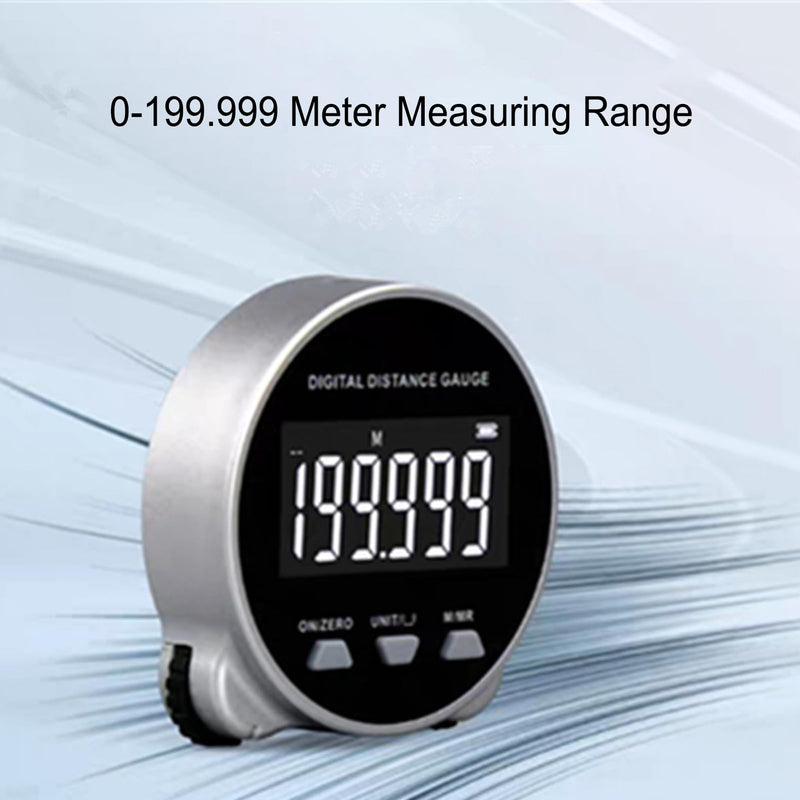Digital Tape Measure, 656.2ft Long Distance Electronic Rolling Ruler LCD Display, 260mAH Battery, USB Rechargeable Rolling Distance Measuring Tool for Circular Flat Curved Diameter