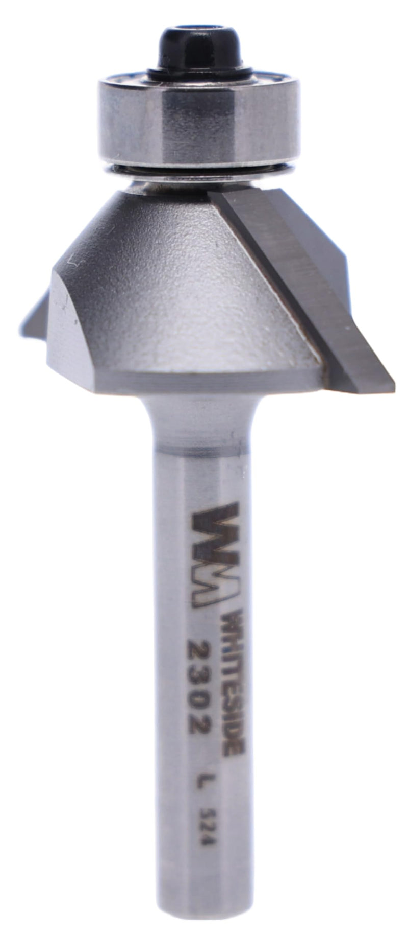 Whiteside 2302 45 Degree Chamfer Router Bit: 45 Degree Angle, 5/8 Inch Cutting Length, 7/16 Inch Cutting Height, 1/4 Inch Shank,1-3/8 Inch Large Diameter