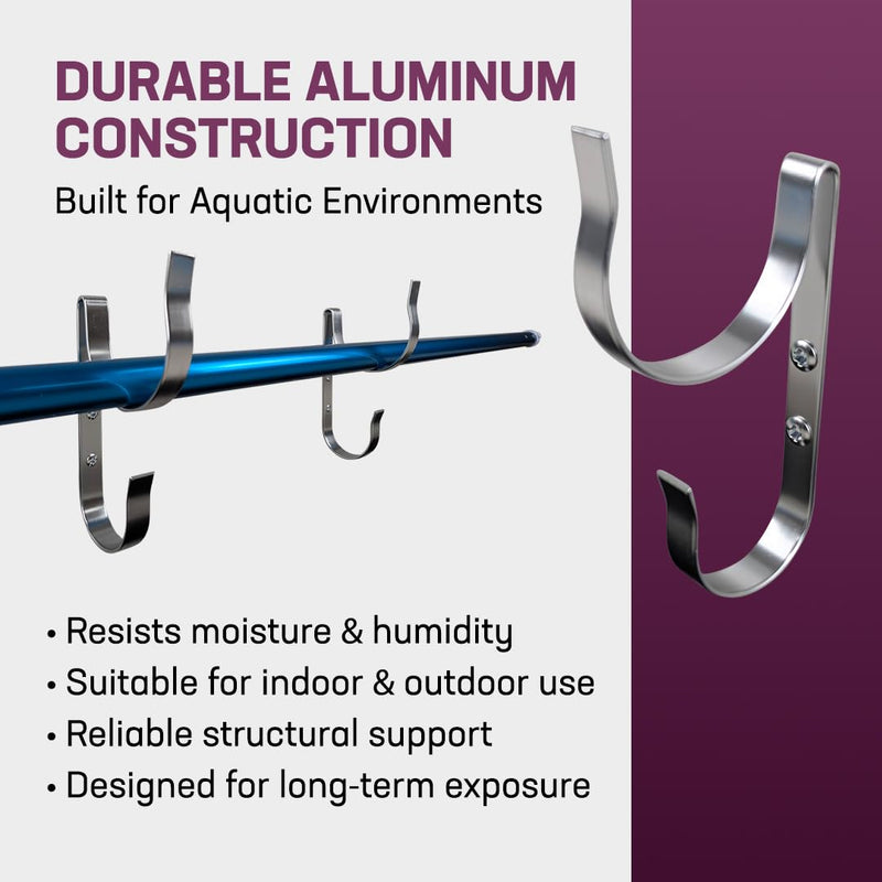 Kemp USA Aluminum Ring Buoy J-Hook Mounting Bracket Wall Hanger for Lifesaving Ring Buoys & Throw Ropes Corrosion-Resistant Marine Dock Pool Safety Storage