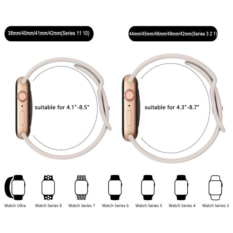 3 Pack Bands Compatible with Apple Watch Band 38mm 42mm 40mm 44mm 41mm 45mm 46mm 49mm Women Men, Soft Silicone Replacement Sport Straps for iWatch Series 11 10 9 8 7 6 5 4 3 2 1 Ultra SE 001, Black/Blue Gray/White 44/45/46/49/42mm(Series 3 2 1)