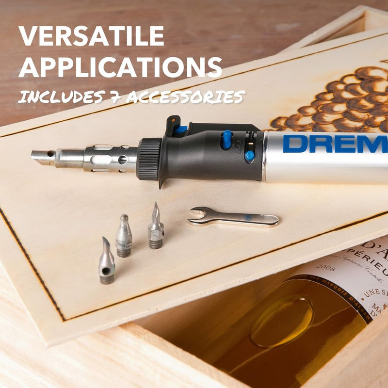 Dremel VersaTip Precision Butane Torch - Long Lasting Cordless Soldering Iron - Perfect for Pyrography, Paint Removal, & Heat Embossing (2000-7) 2000-7