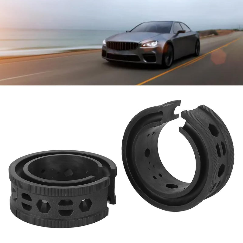 2PCS Car Coil Spring Buffer Rubber, Universal Car Shock Absorber Cushion Spring Bumper Buffer C Type Reduce Noise Anti Vibration for Cars, black