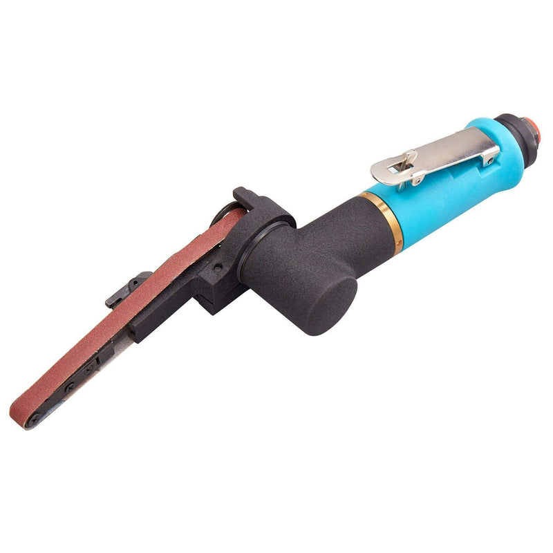Pneumatic Tool Air Belt Sander,1/4" Air Inlet,Air Belt Sander (3/8" x 13") with 12pc Belts (#40，#60，80#，120#),3/8" Air Belt Grinder For Aluminium, Iron, Steel And Etc. Metal Polishing 3/8" x 13"