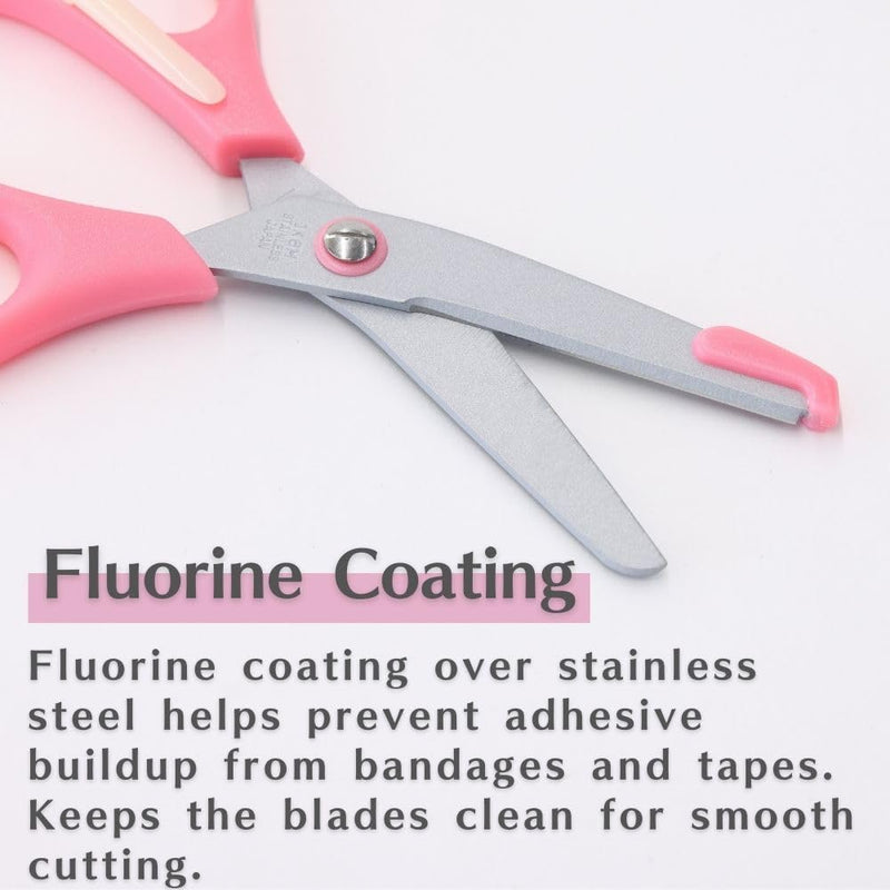 Medical Scissors, Nurse Scissors, Bandage Shears, Fluorine Coating Stainless Steel Blade 5.7 inch (14.5 cm), Pink Plastic Handle