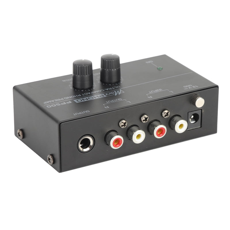 SUNGOOYUE Phono Preamp, Ultra Low Noise RIAA Equalized Turntable Preamplifier with and 1/4in Outputs for Record Player and Hi Fi Audio System (US Plug) US Plug