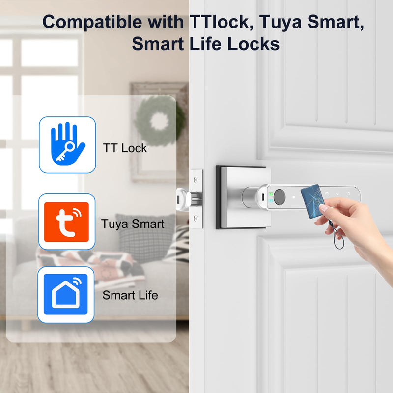 Foxgard IC Card Fob, RFID Key Fob,IC Cards for TTlock and Tuya Smart Lock,8 Pieces 8Pcs