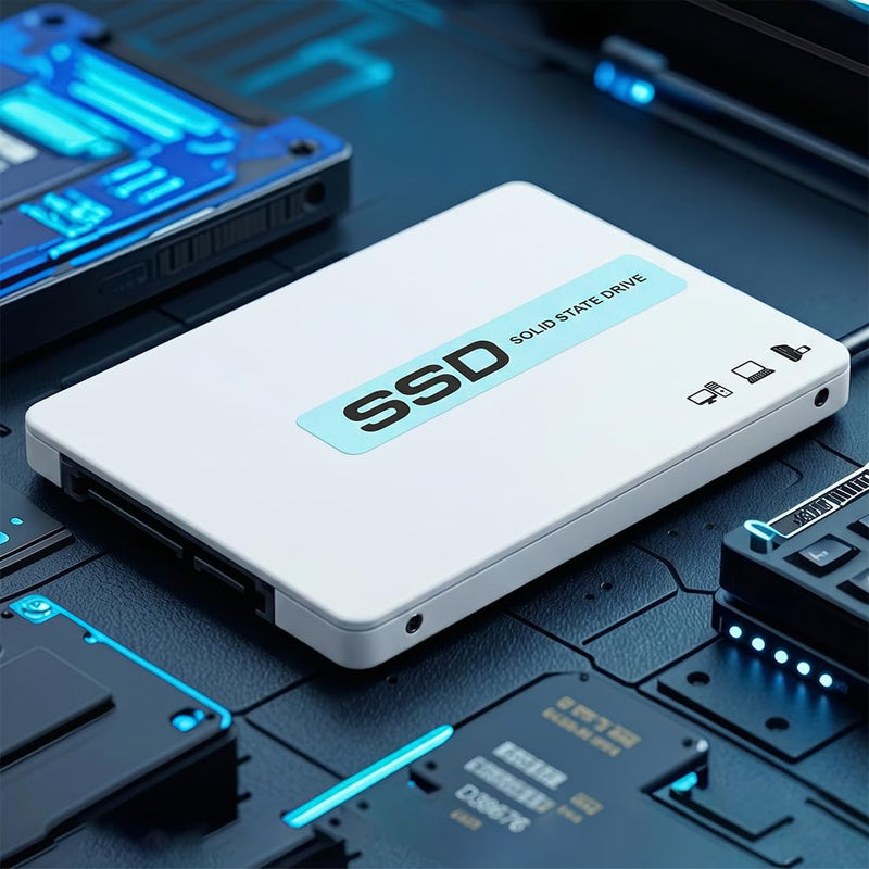 128GB SATA SSD 2.5 Inch Internal Solid State Drive, Read Speed up to 500MB/s, SATA III 6Gbps for Desktop Laptop NAS DIY External Drive - White
