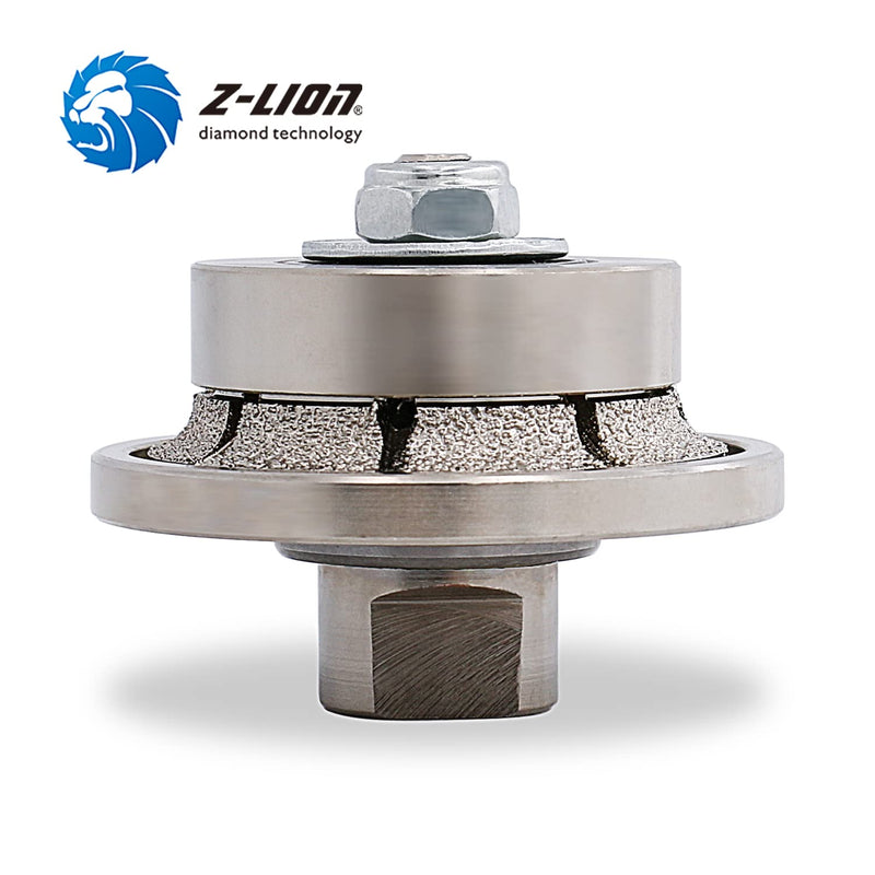 Z-LION B5 3/16" Diamond Hand Profile Wheel Router Bit Half Profiler Wheel for Granite Concrete Marble Edge with 5/8"-11 Thread
