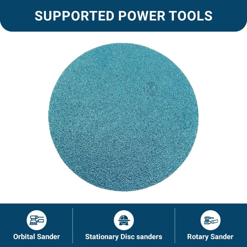 Benchmark Abrasives PSA No Hole 12 Inch Sanding Discs Adhesive Back with Zirconia Grains Automotive DA Orbital Sander Sandpaper - 12 Inch Sanding Disc - Surface Blending (5 Pack), 80 Grit