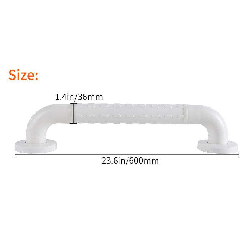 Non-Slip handrails, Stainless Steel Shower Safety Handles, Suitable for bathrooms, Elderly, Handicapped, Handicapped, and Pregnant Women (White, 23.6 1.4in) White 23.6*1.4in