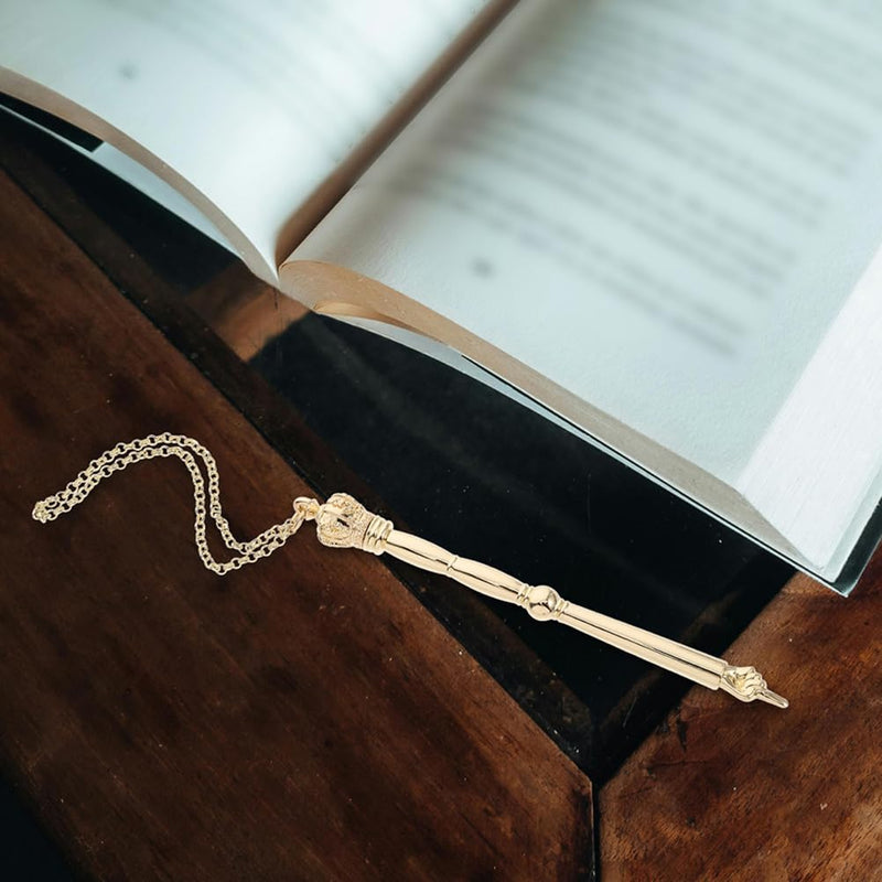 LOGOFUN Jewish Bible Reading Pointer Tool Elegant Metal Finger Torah with Gold Crown Head for Mitzvah Wedding Party Decorations - 17cm