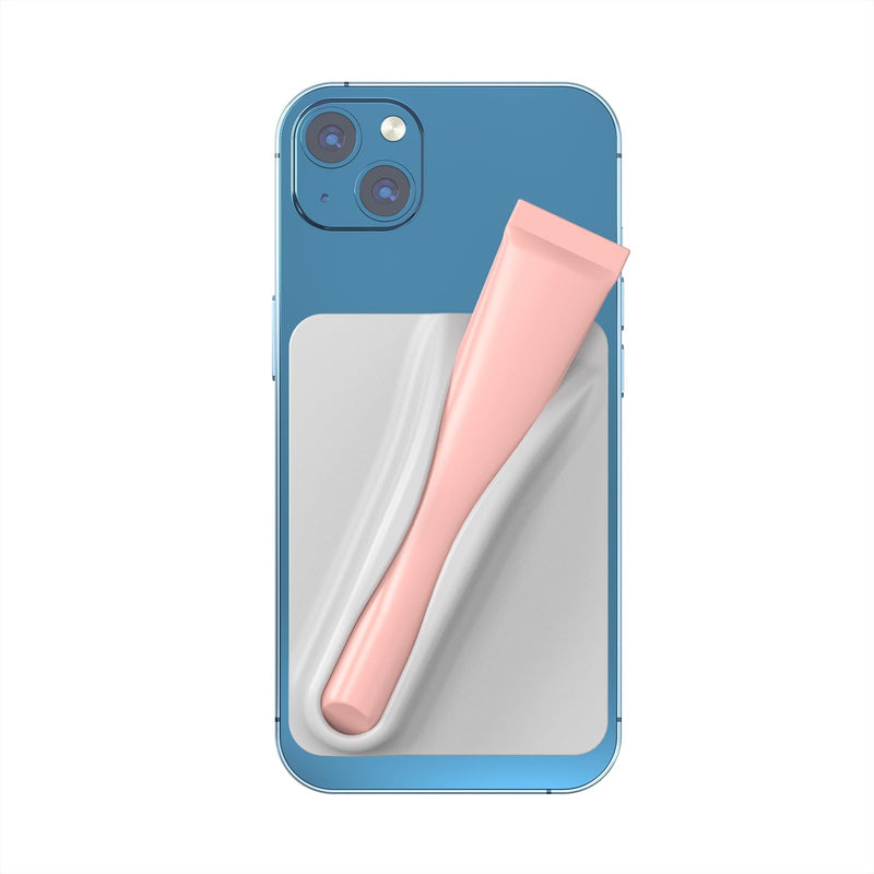 DOB SECHS Silicone Lip Holder for Cell Phone Lipstick Lip Glaze Phone Case Back Stick On Holder for iPhone and Android Phones, Grey