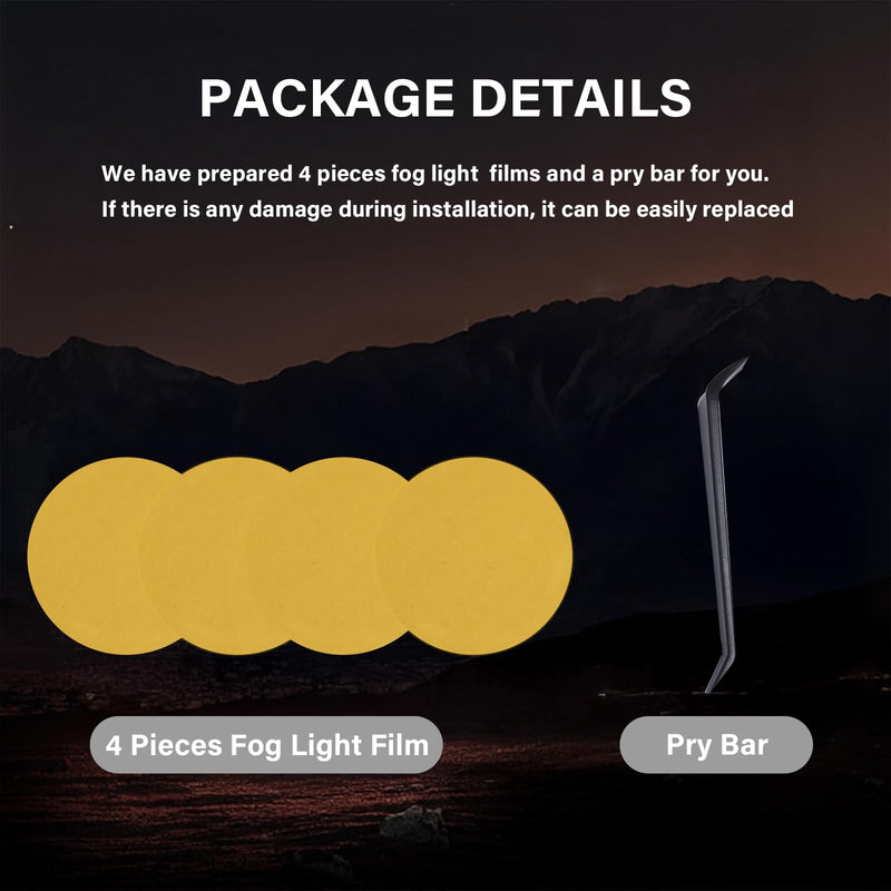 Car Front Fog Light Color-changing Film for 2014-2024 Toyota 4Runner Accessories TPU Tint Film Color Sticker - Yellow (4 PCS)